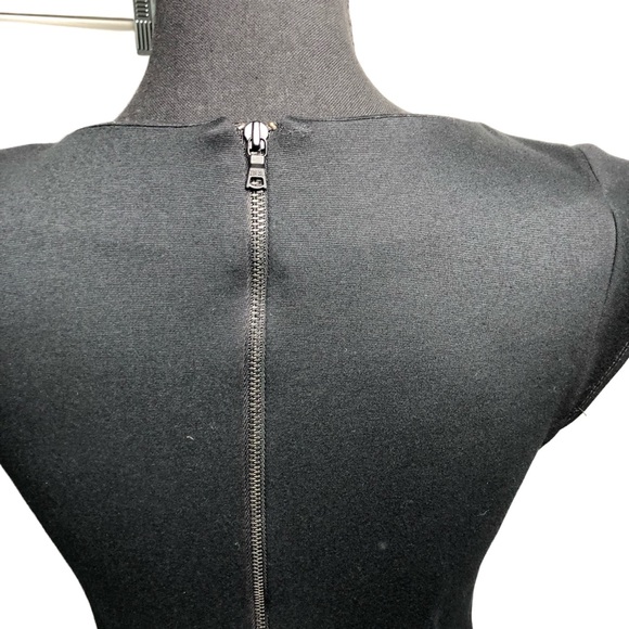 Alice + Olivia Dress Peplum Cap Sleeve Black Size 8 - Picture 4 of 10